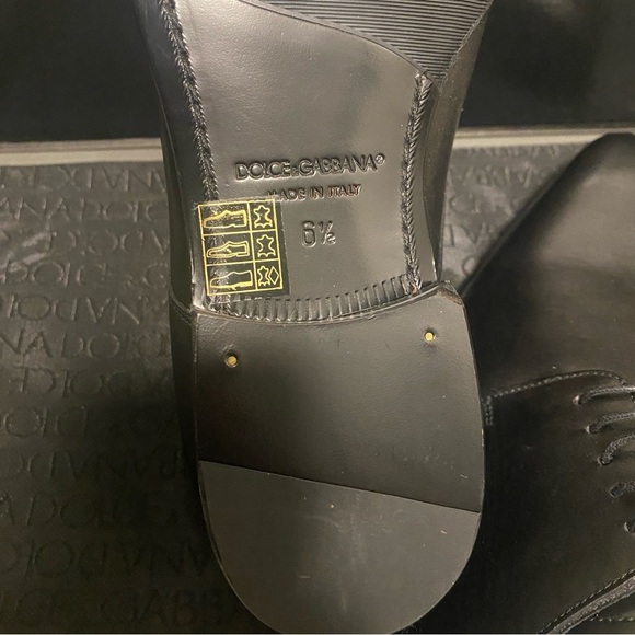 NIB Dolce & Gabbana Men’s Stringata Vitelo VIP Derby Leather Shoes - Size 6.5 - Picture 11 of 16